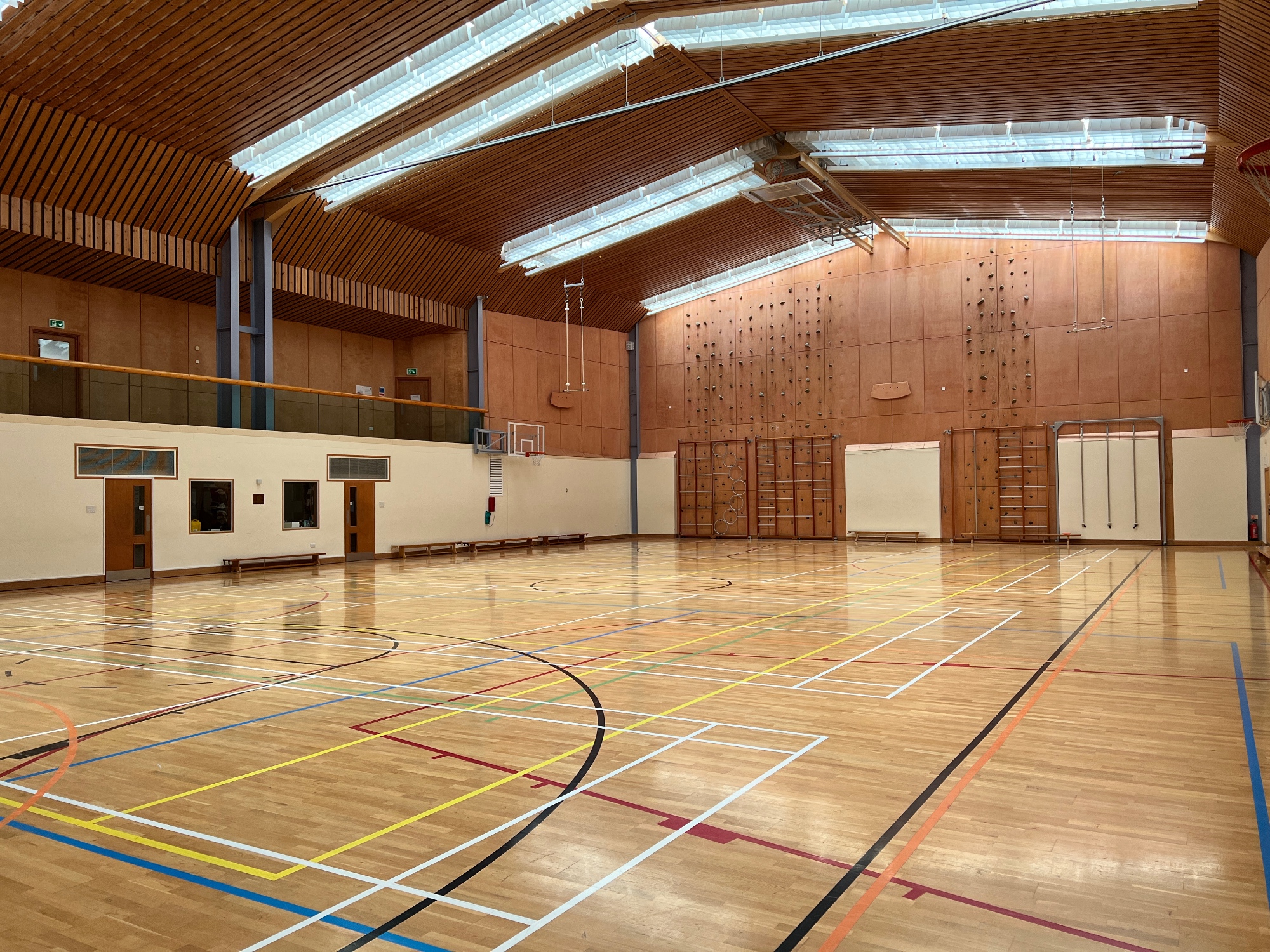 School Gym The gym side view with balcony